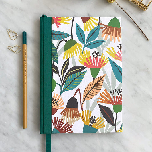 Handmade A5 Notebook - Zesty Floral Pattern