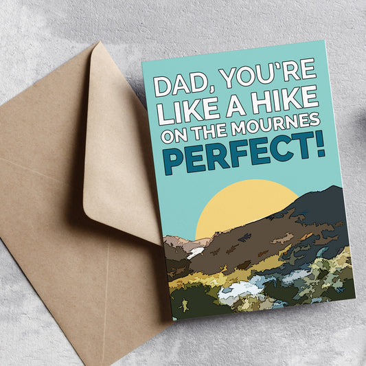Belfast Father's Day Card Mourne Mountains