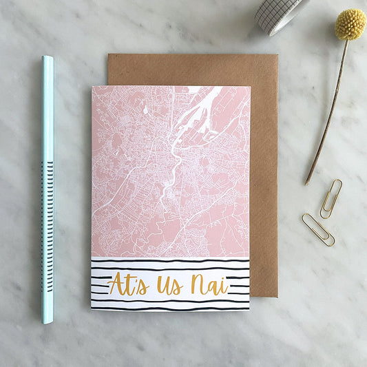 Belfast Map Ats Us Nai Greetings Card