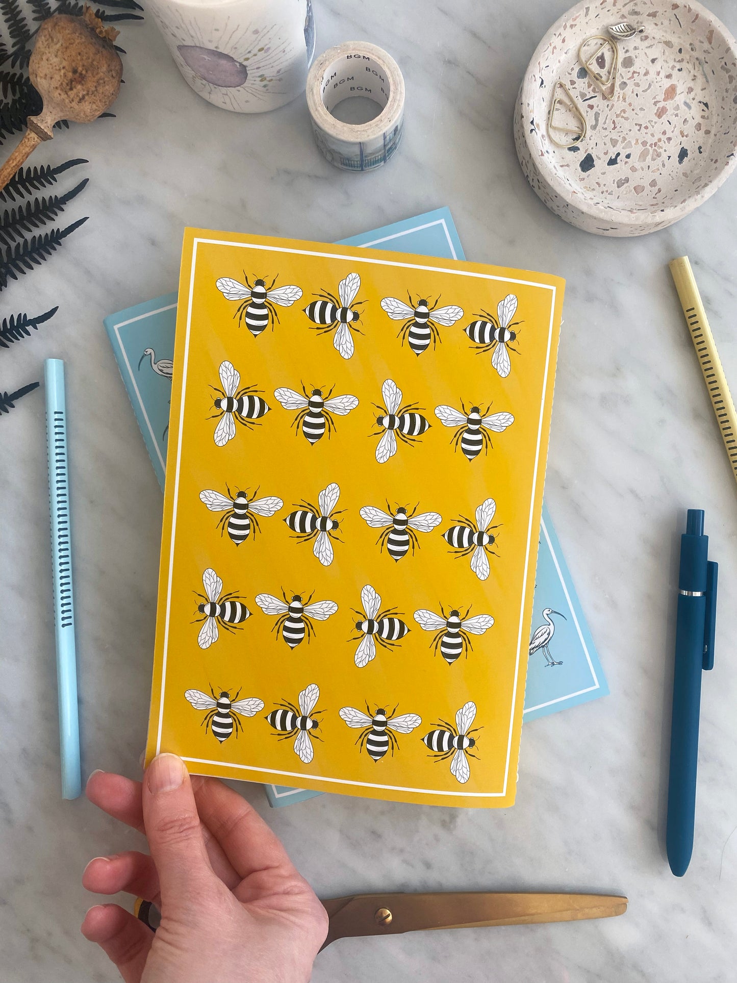 Bumblebee Lined A5 Notebook with Recycled Pages