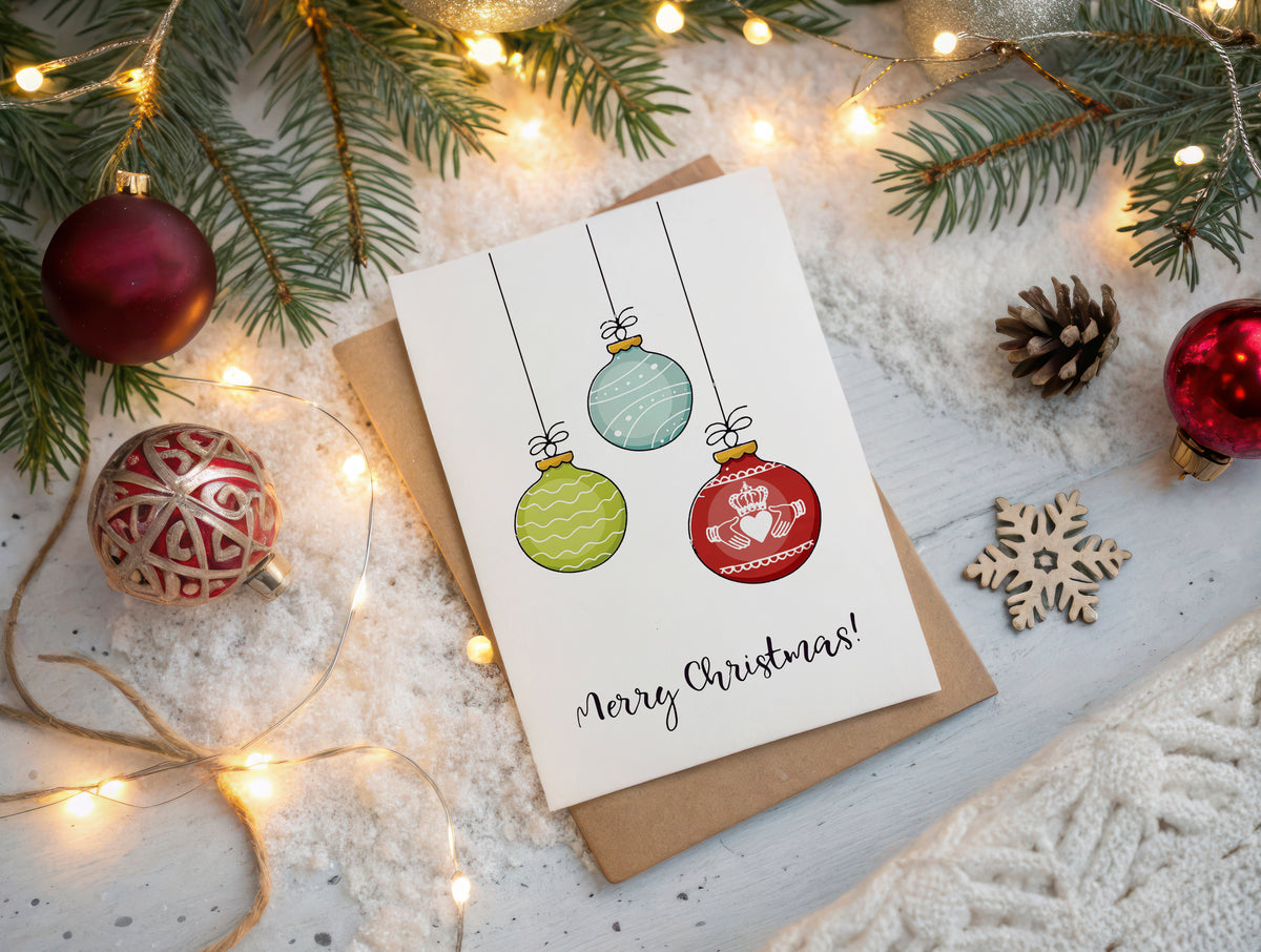 Claddagh Bauble Christmas Card from Belfast