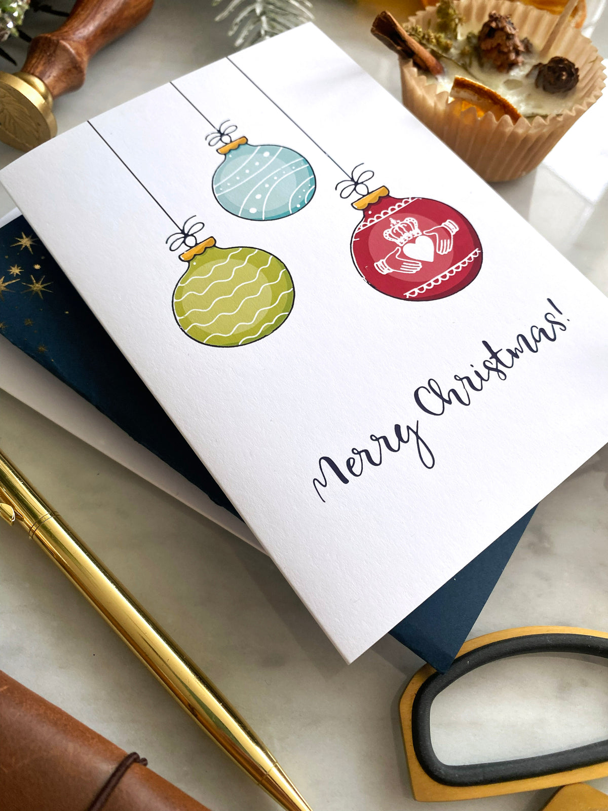 Claddagh Bauble Christmas Card from Belfast