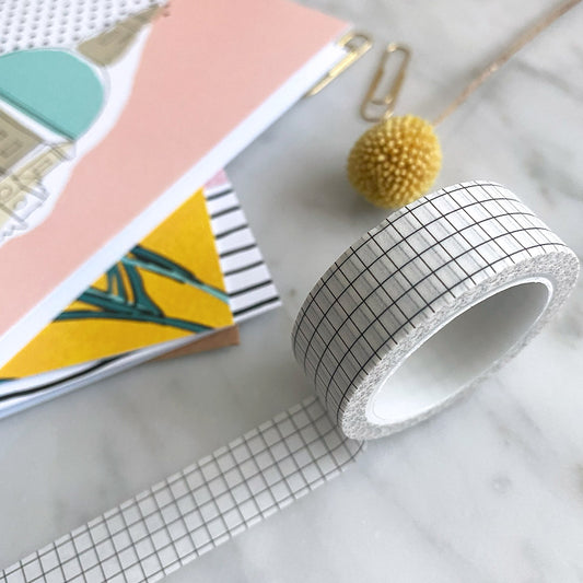 Grid Washi Tape - Black & White
