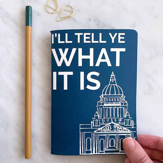 I'll Tell Ye What It Is - Belfast Slang Navy & White Foiled Pocket Notebook