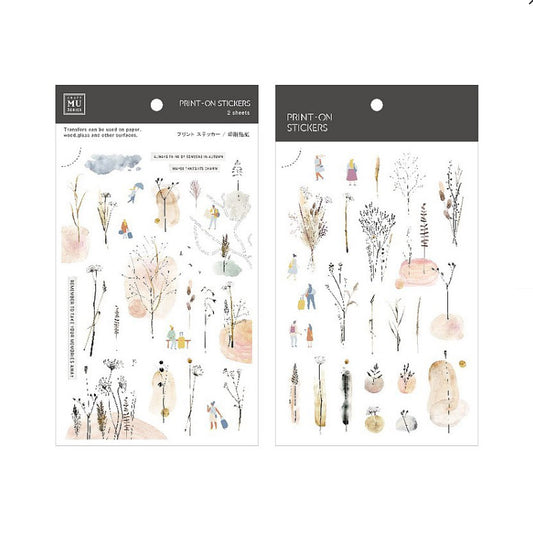 MU Print-On Stickers for Journaling - Flowers & Figures 206