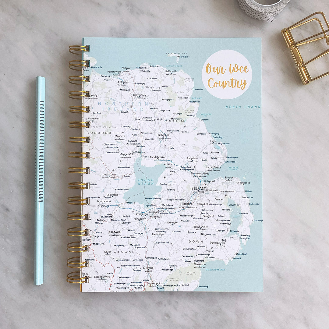 Our Wee Country - Notebook With Northern Ireland Map & Stickers