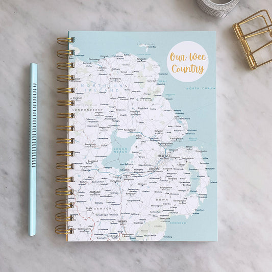 Our Wee Country - Notebook With Northern Ireland Map & Stickers