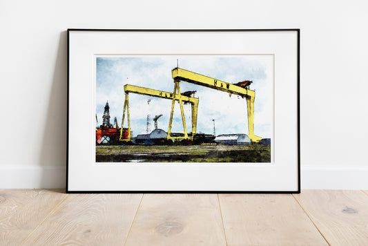 Harland & Wolff Cranes in Belfast Art Print