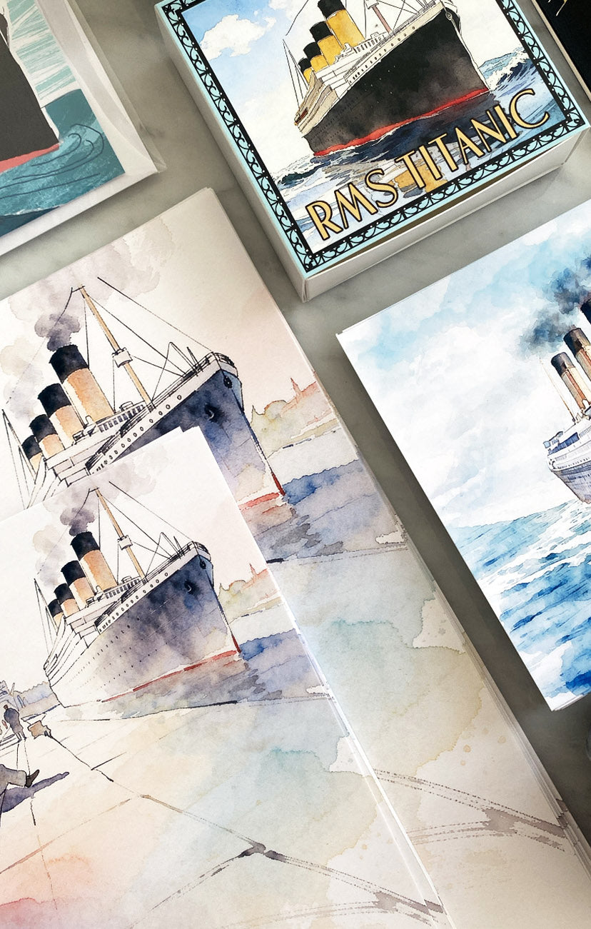 Titanic at Southampton Art Print - Belfast Illustration