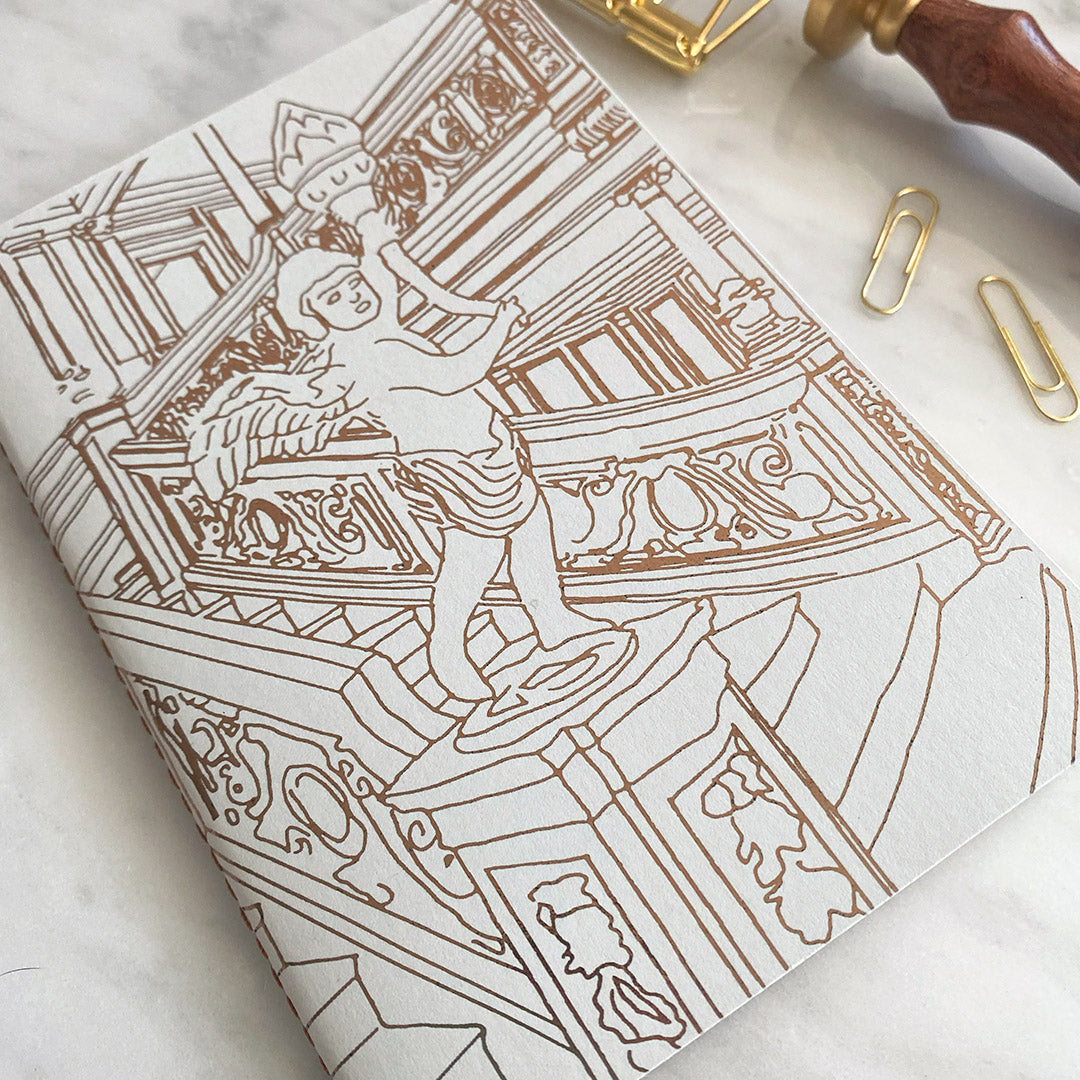Titanic Grand Staircase Bronze Foiled Grey Notebook