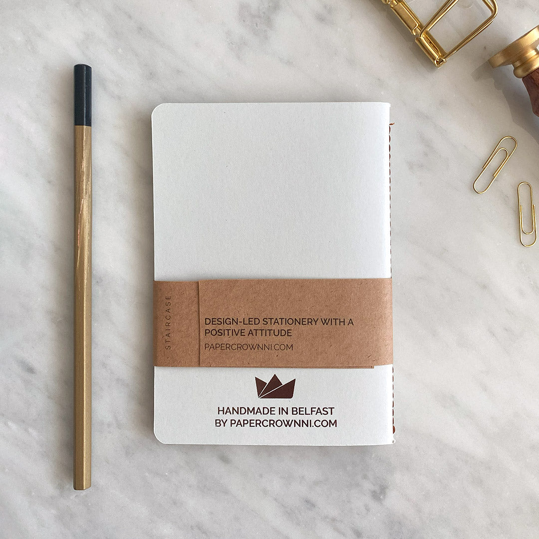 Titanic Grand Staircase Bronze Foiled Grey Notebook