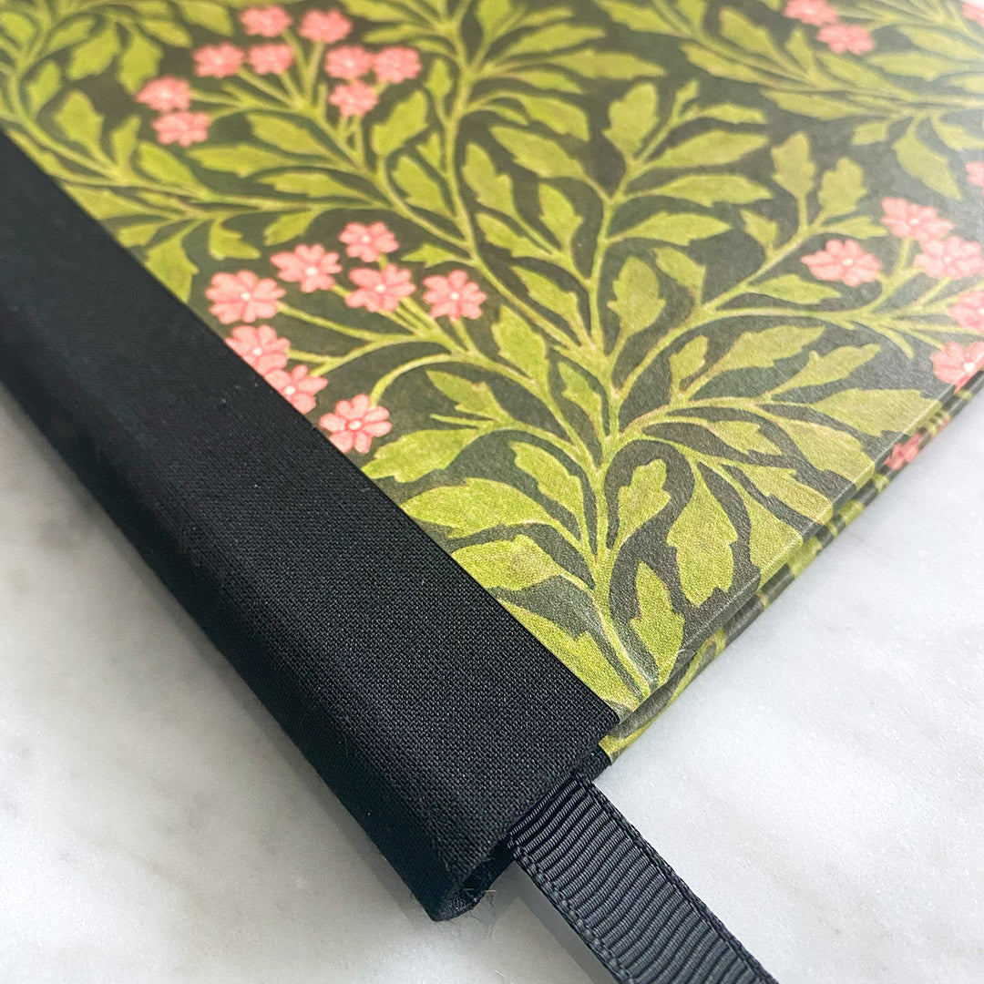 Handmade Vintage Floral A5 Notebook - Pink & Green