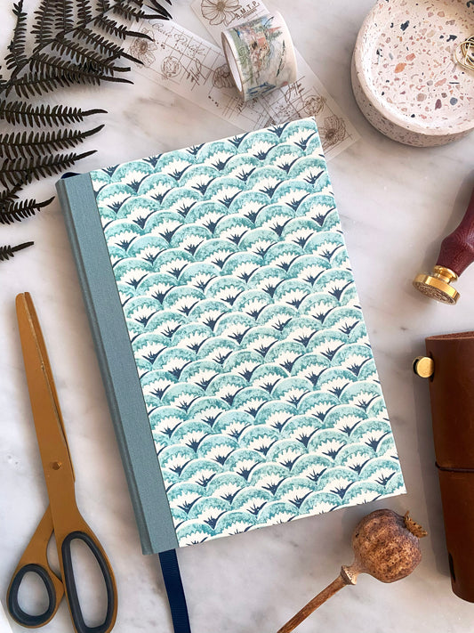 Vintage Patterned Handmade Notebook with Recycled Lined Pages