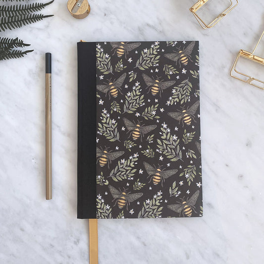 Handmade A5 Notebook with Bumblebee Design