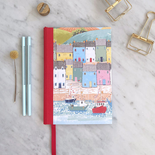 Handmade A5 Notebook with Coastal & Boat Design