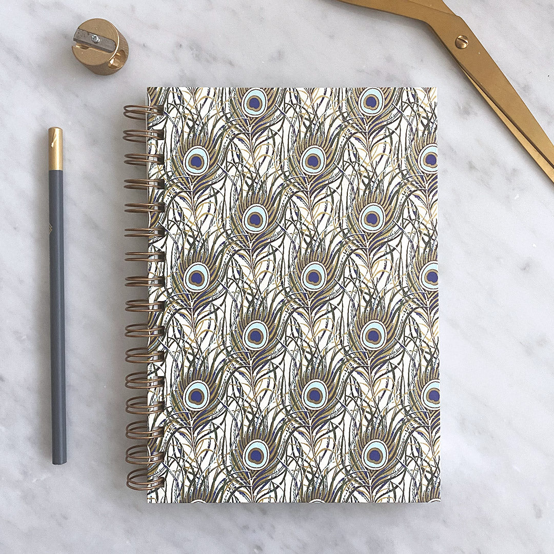 A5 Wirebound Sketchbook with GF Smith Textured Paper Peacock