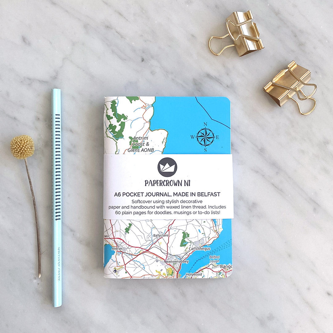 Northern Ireland Map Pocket Notebook - Pack of 2 - East