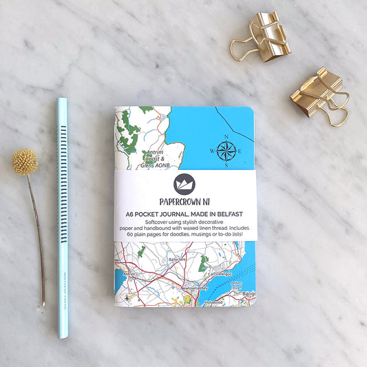 Northern Ireland Map Pocket Notebook - Pack of 2 - East