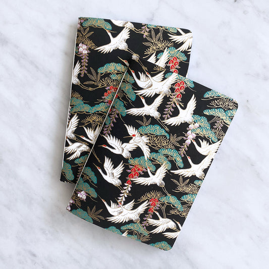 Japanese Paper Crane Pocket Notebook - Pack of 2
