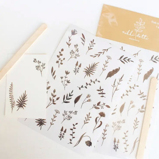 Rub-On Stickers for Journaling - Autumn Flowers Nikki Dotti