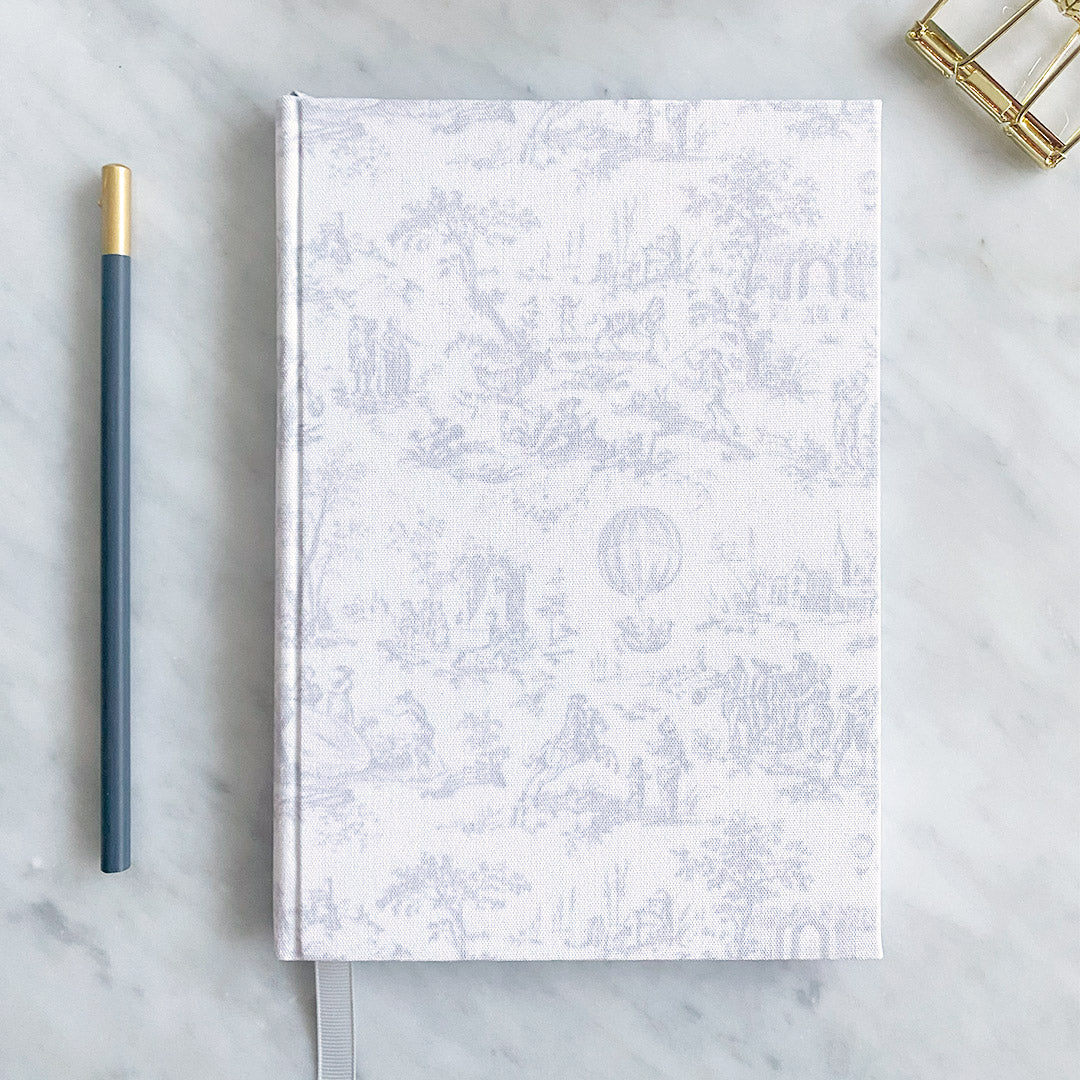 Handmade A5 Notebook - Toile de Jouy Bookcloth – papercrownni