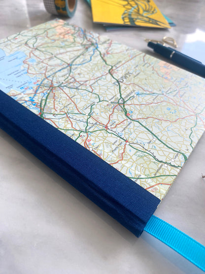 A5 Notebook Using Authentic Northern Ireland Map - Belfast