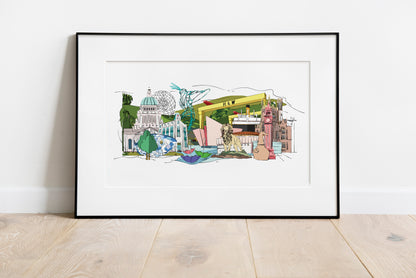 Belfast Landmarks & Skyline Art Print