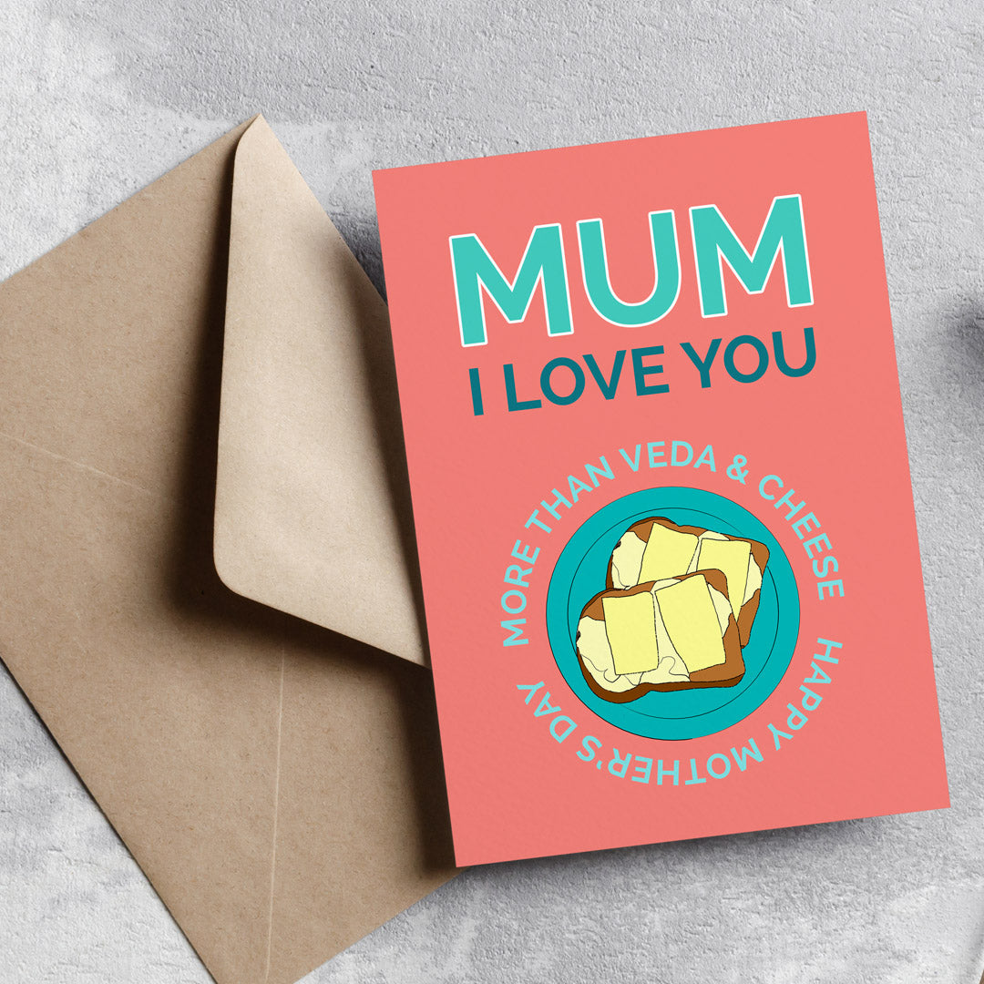 Belfast Mother's Day Card Veda & Cheese