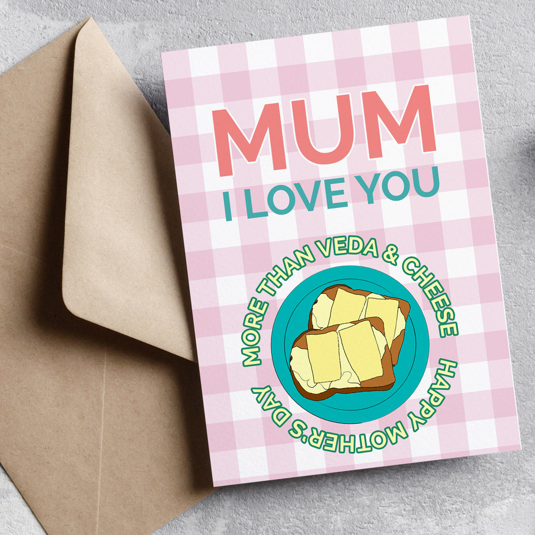 Belfast Mother's Day Card Veda & Cheese