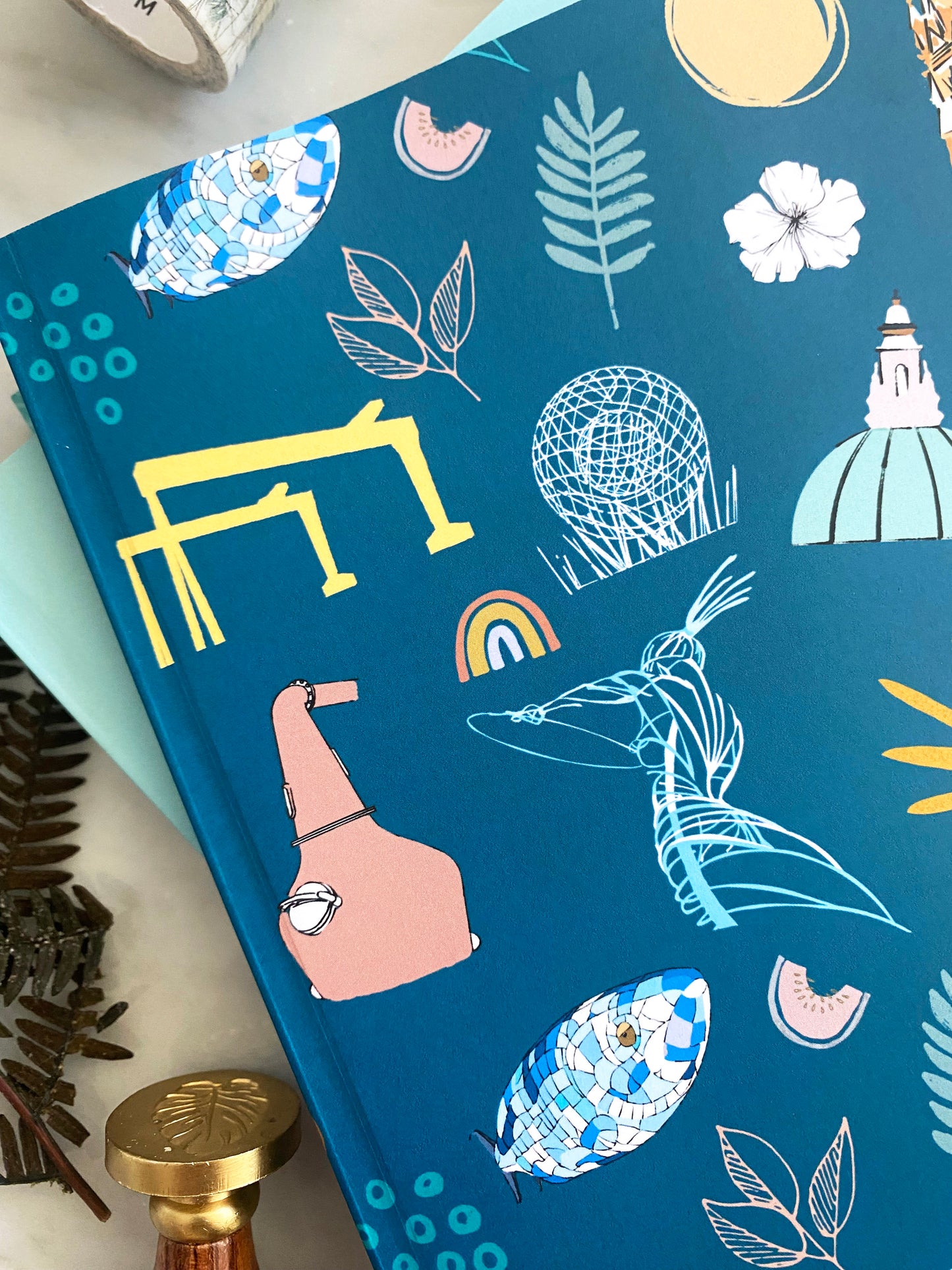 Belfast Landmarks Patterned A5 Notebook Designed in Belfast