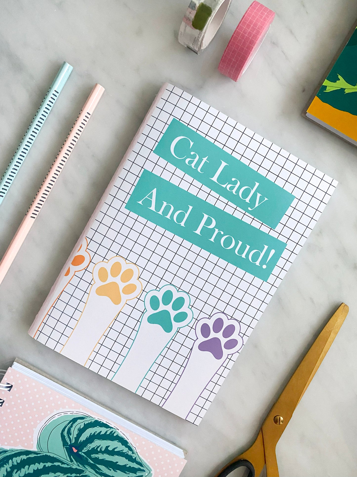 Cat Lady and Proud Lined A5 Notebook