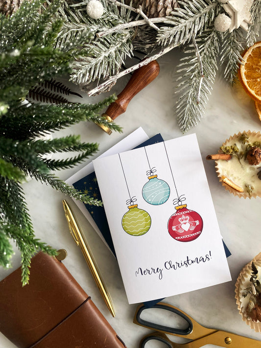 Claddagh Bauble Christmas Card from Belfast