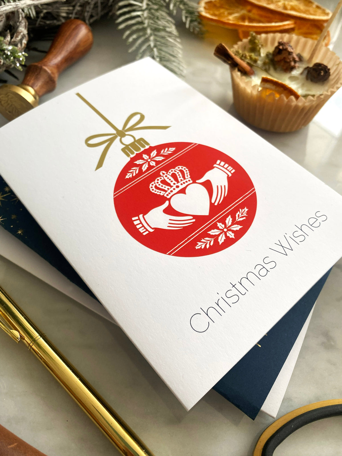 Claddagh Single Bauble Christmas Card from Belfast