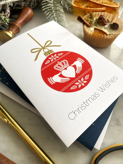Claddagh Single Bauble Christmas Card from Belfast