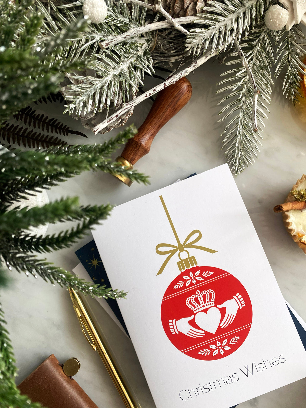 Claddagh Single Bauble Christmas Card from Belfast