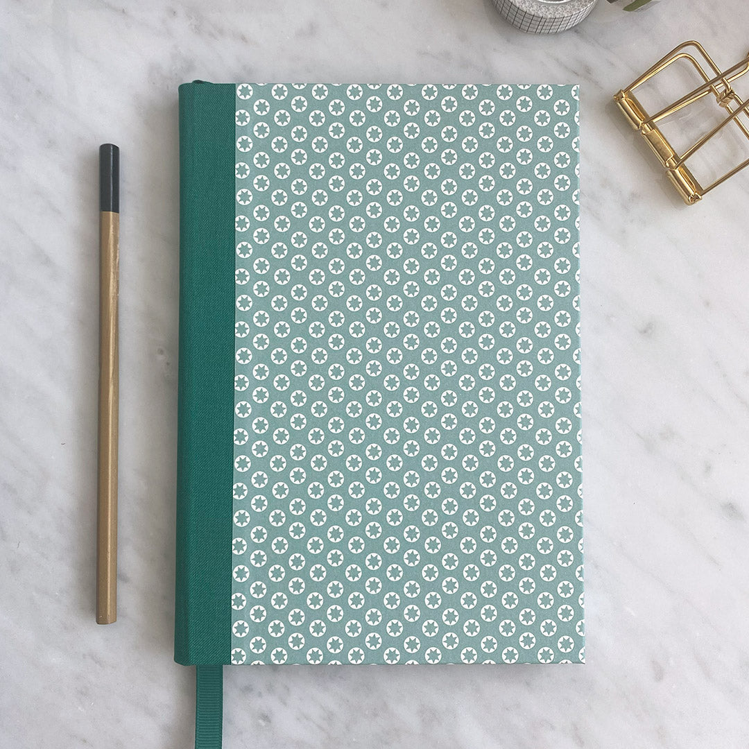 Handmade Star Patterned A5 Notebook
