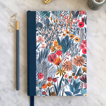 Handmade A5 Notebook - Bright Floral Pattern