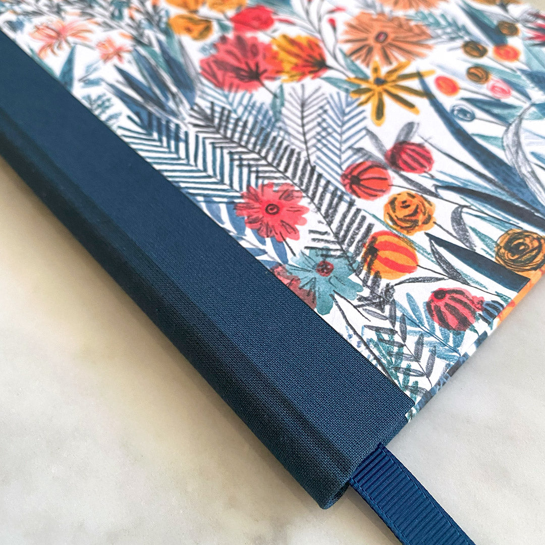 Handmade A5 Notebook - Bright Floral Pattern