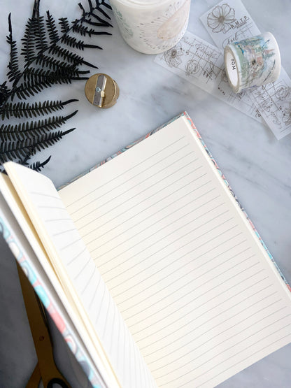 Handmade Luxury A5 Hardback Notebook with Hand Marbled Cover