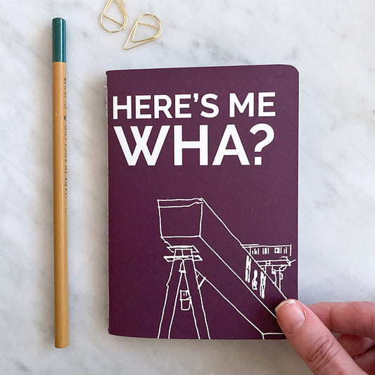 Here's Me Wha? Belfast Slang Purple & White Foiled Pocket Notebook