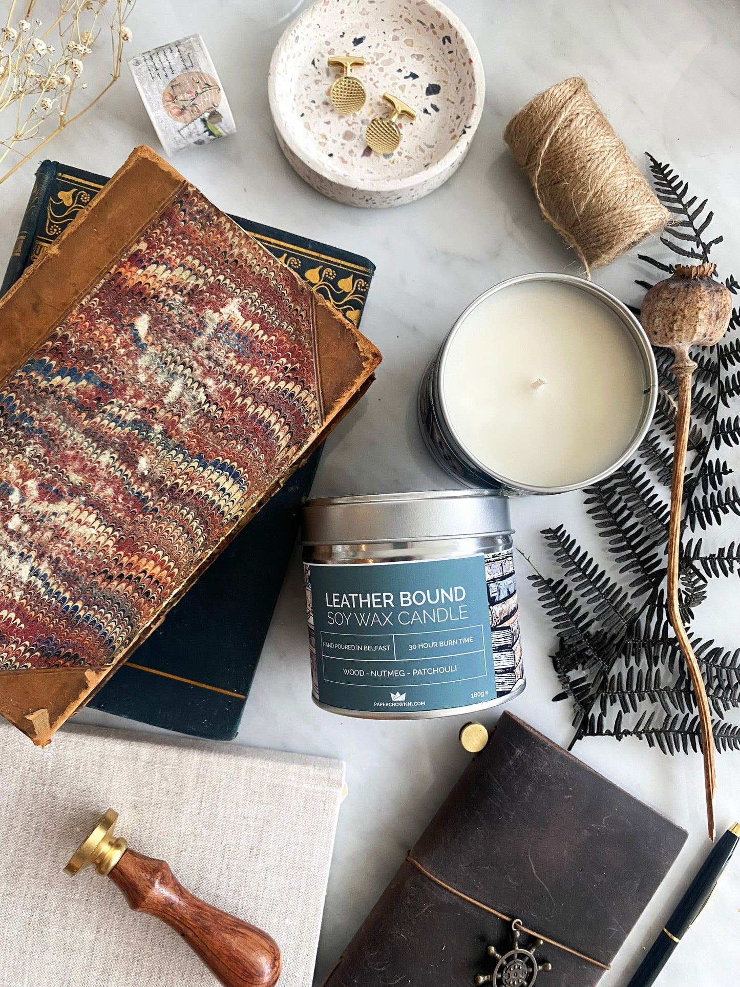 Leather Bound Books Soy Scented Candle from Belfast