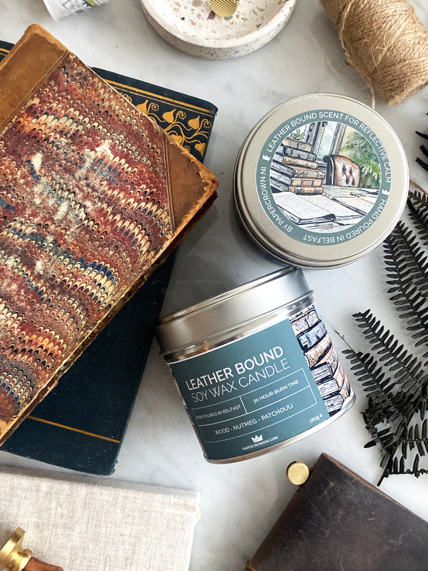 Leather Bound Books Soy Scented Candle from Belfast