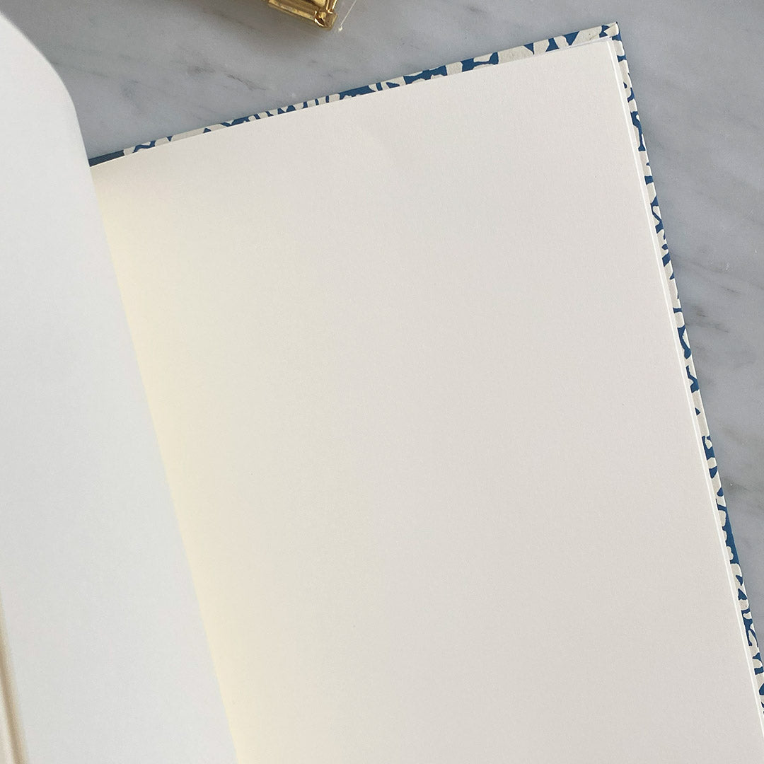 Handmade A5 Notebook - Classic Navy & Cream Pattern