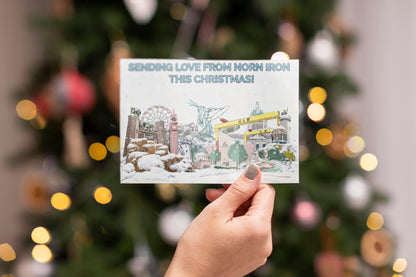 Northern Ireland Snowy Landmarks Christmas Card