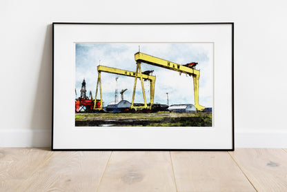 Harland & Wolff Cranes in Belfast Art Print