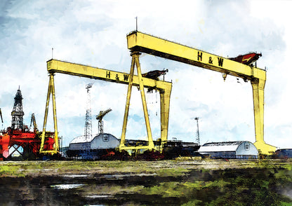 Harland & Wolff Cranes in Belfast Art Print