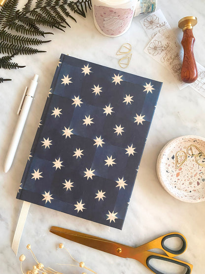 Handmade A5 Notebook - Star Pattern