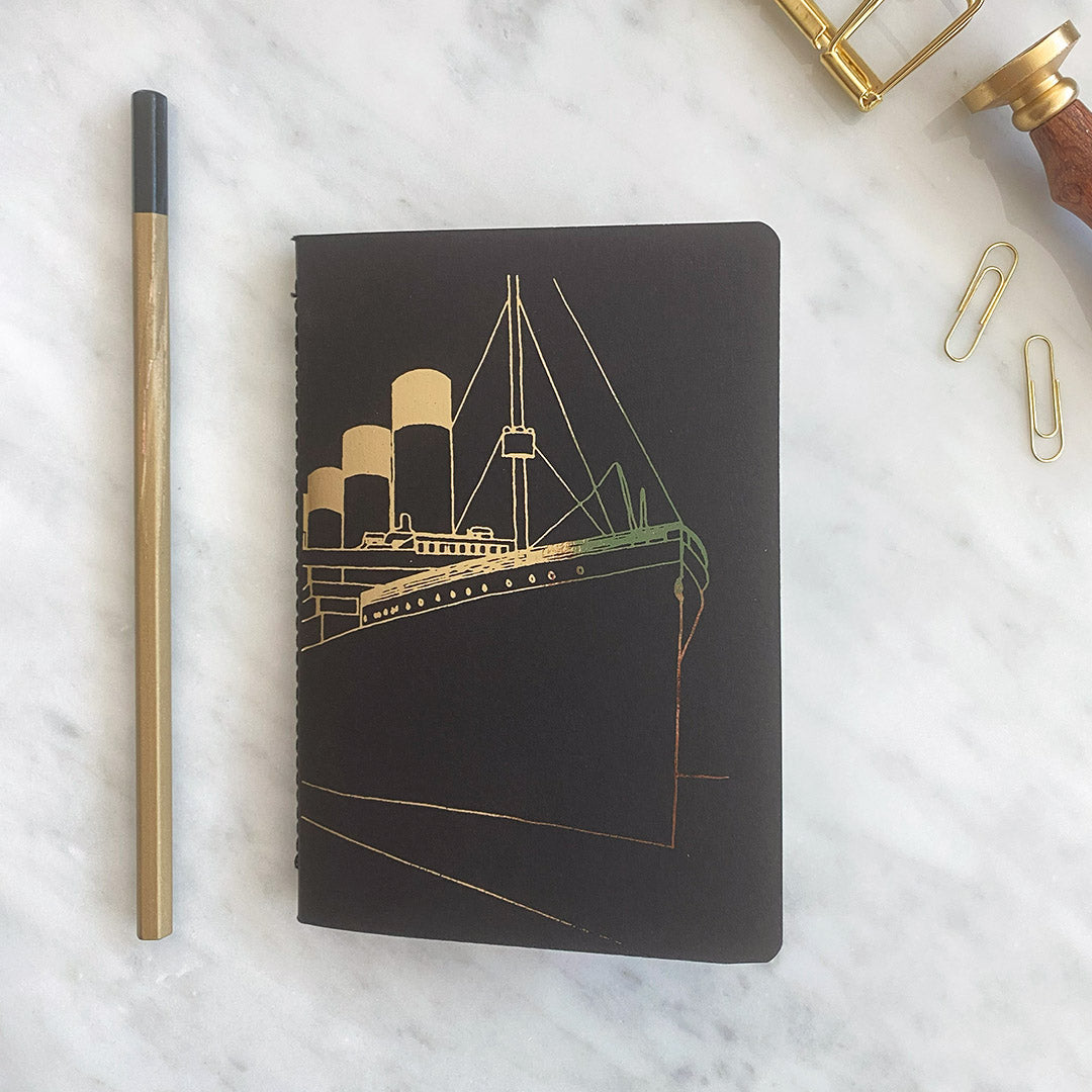 Titanic Gold Foiled Pocket Notebook – papercrownni