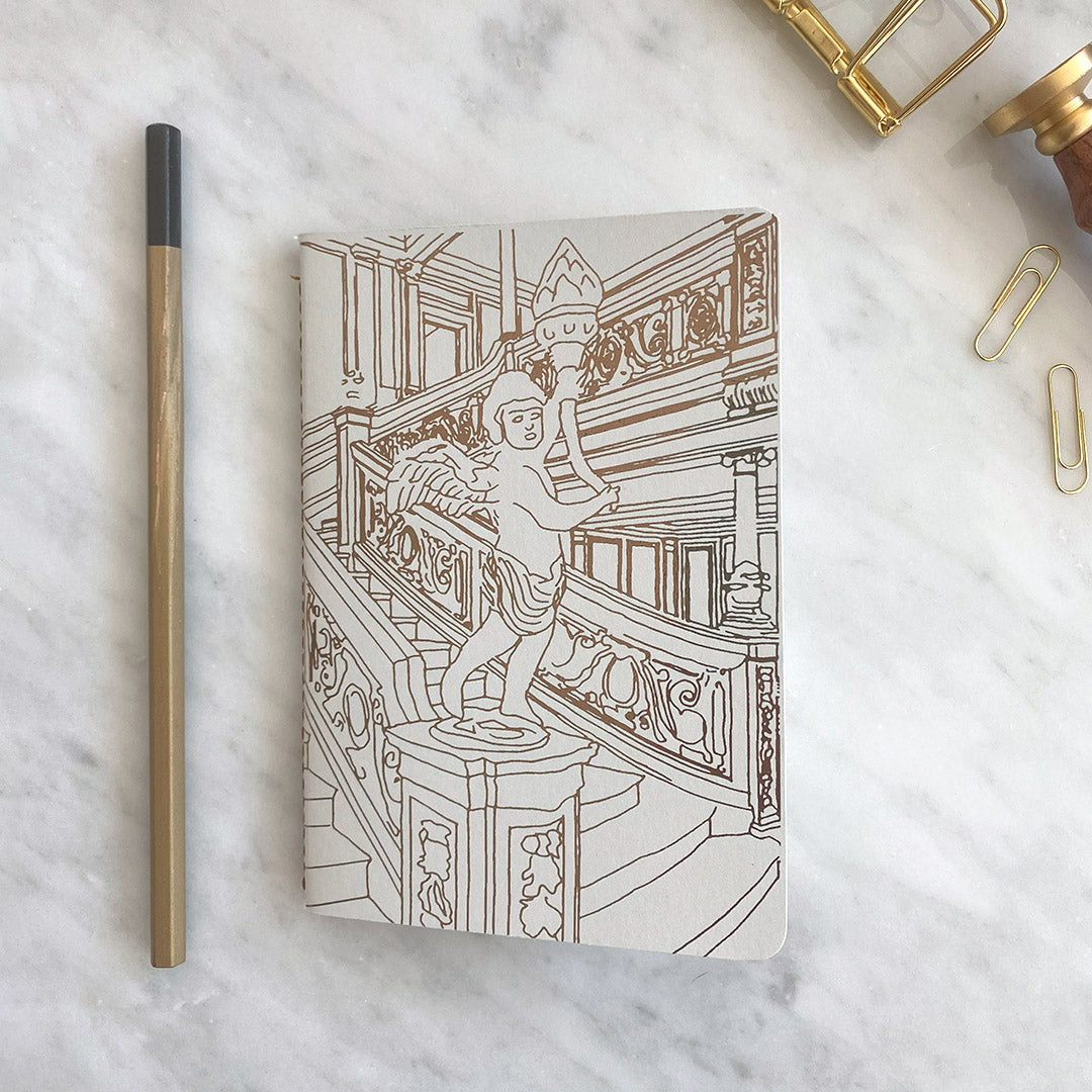 Titanic Grand Staircase Bronze Foiled Grey Notebook