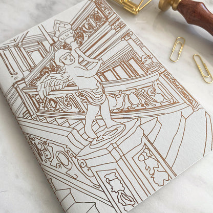 Titanic Grand Staircase Bronze Foiled Grey Notebook